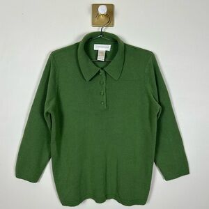 Green Collard Pullover Sweater